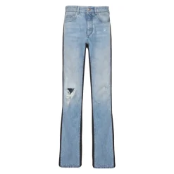 Jean ample en denim et maille