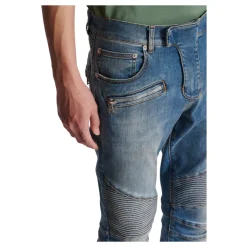 Jean biker slim en denim Blue wash