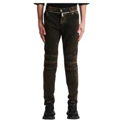 Jean coupe slim à ceinture zippée