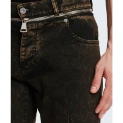 Jean coupe slim à ceinture zippée