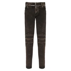 Jean coupe slim à ceinture zippée