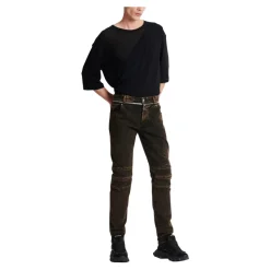 Jean coupe slim à ceinture zippée