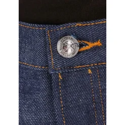 Jean en Denim de Coton Pur Coupe Droite