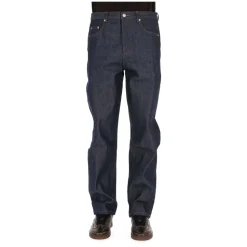 Jean en Denim de Coton Pur Coupe Droite