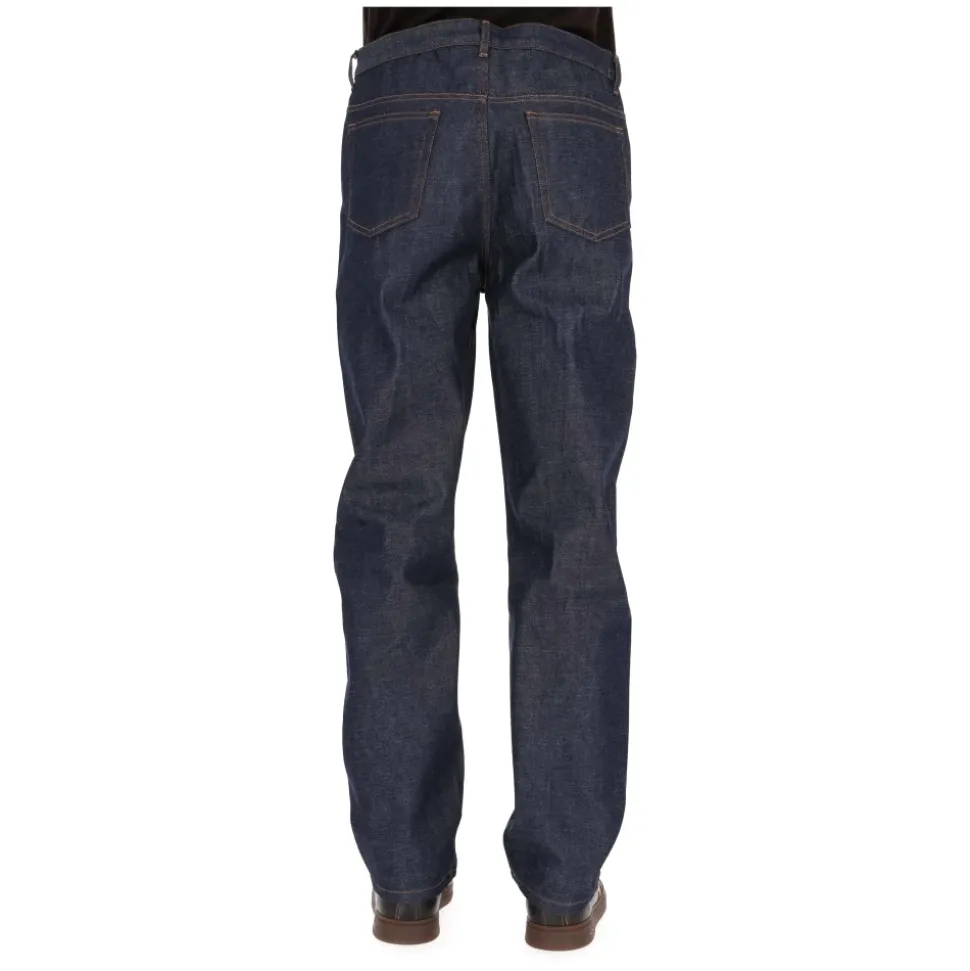 Jean en Denim de Coton Pur Coupe Droite