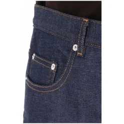 Jean en Denim de Coton Pur Coupe Droite