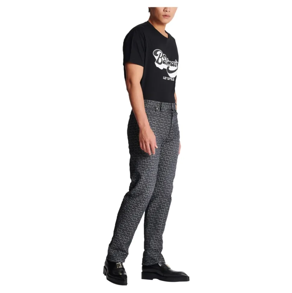 Jean en denim jacquard monogrammé