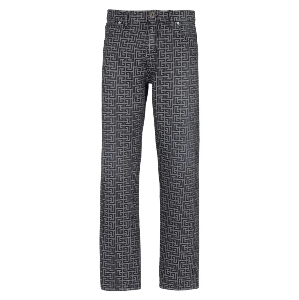 Jean en denim jacquard monogrammé