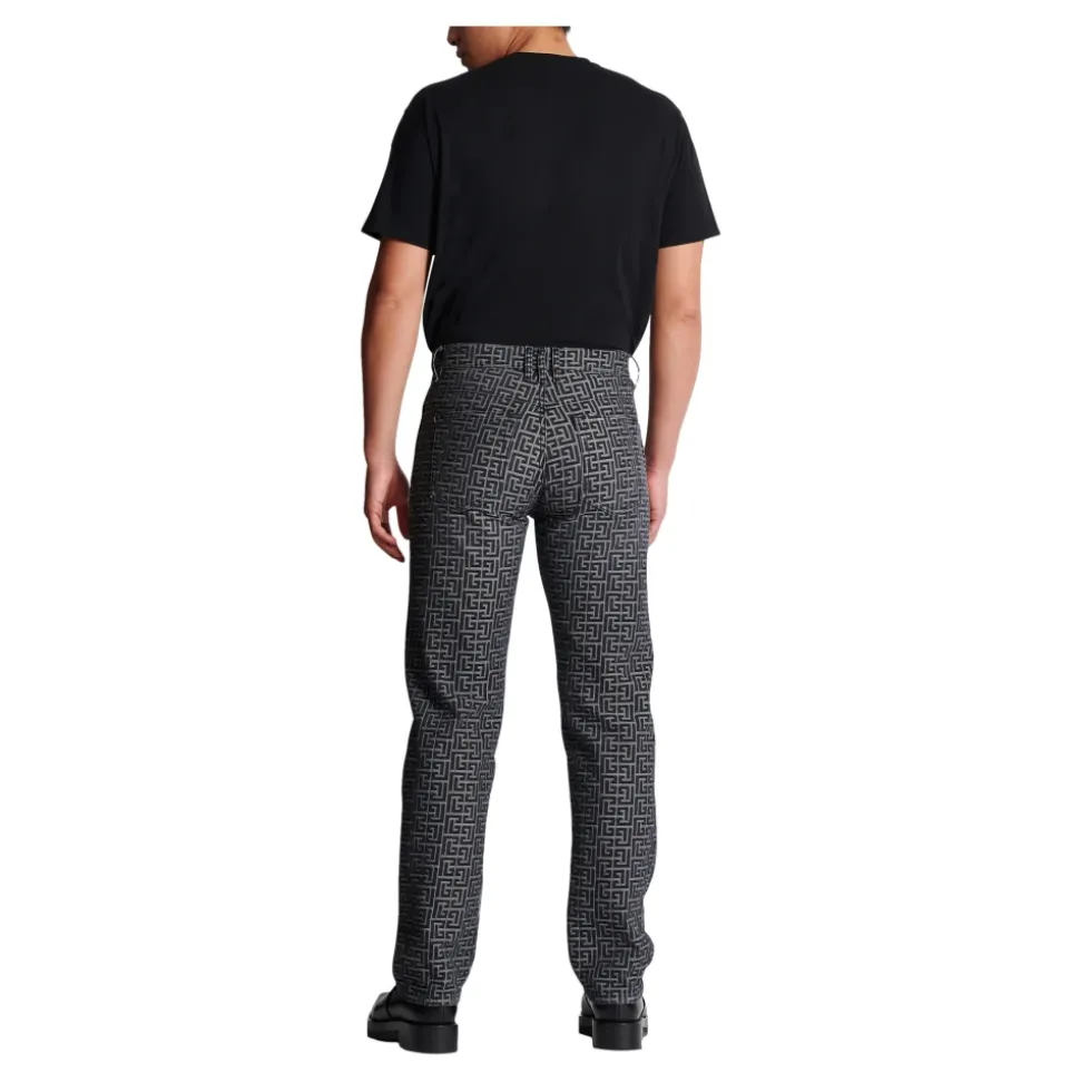 Jean en denim jacquard monogrammé