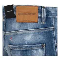 Jean Homme avec Bouton et Patch en Cuir