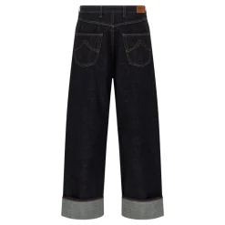Jean large à revers en denim japonais