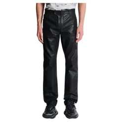 Jean regular en denim enduit