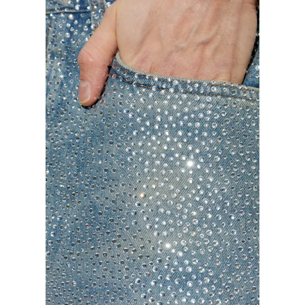 Jeans avec cristaux scintillants