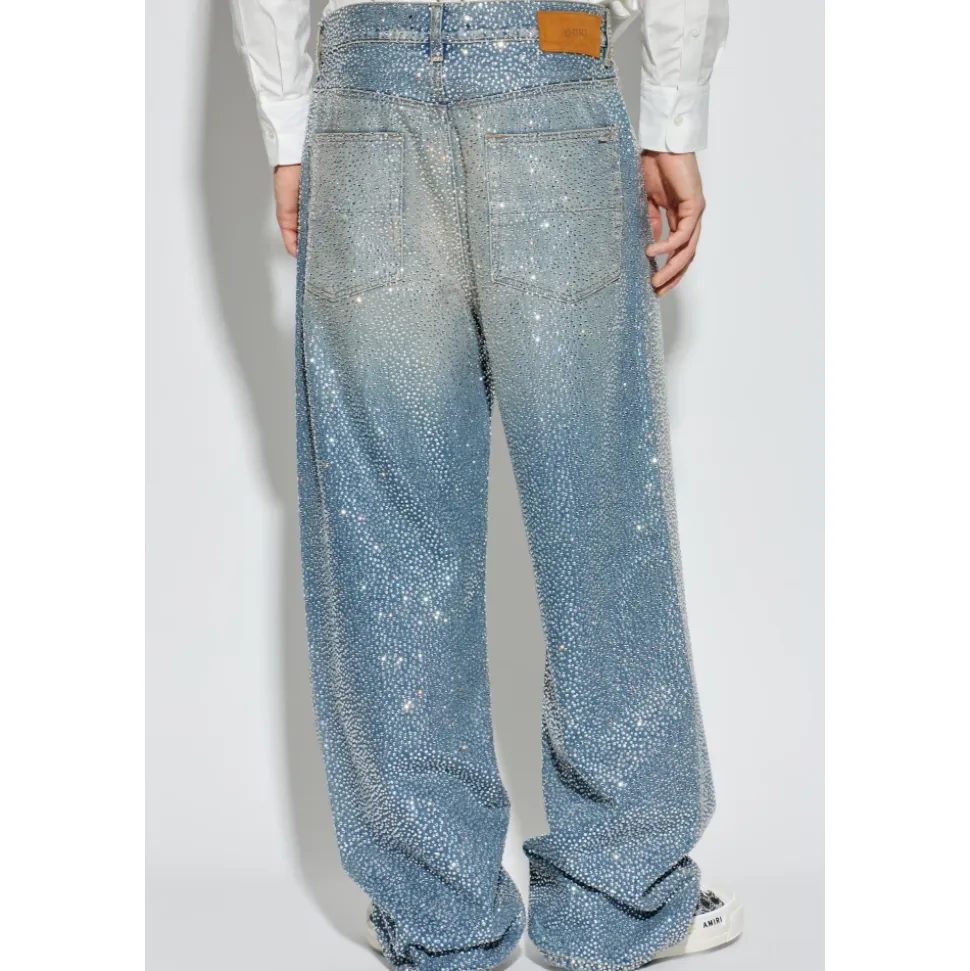 Jeans avec cristaux scintillants