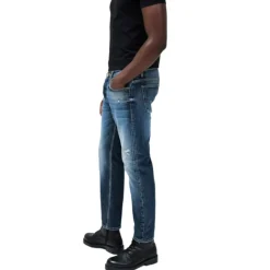 Jean slim fit vintage avec braguette boutonnée