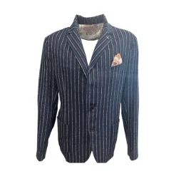 Élégant Blazer à Rayures de Tennis