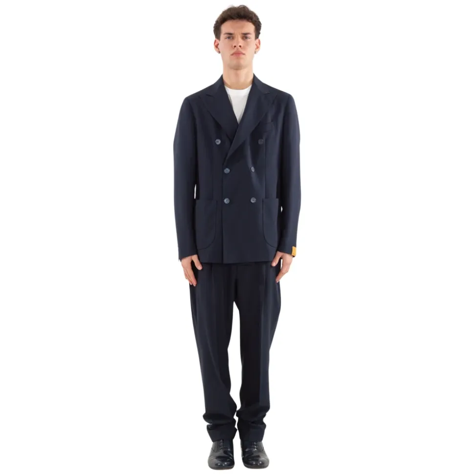 Élégant Costume Croisé en Laine