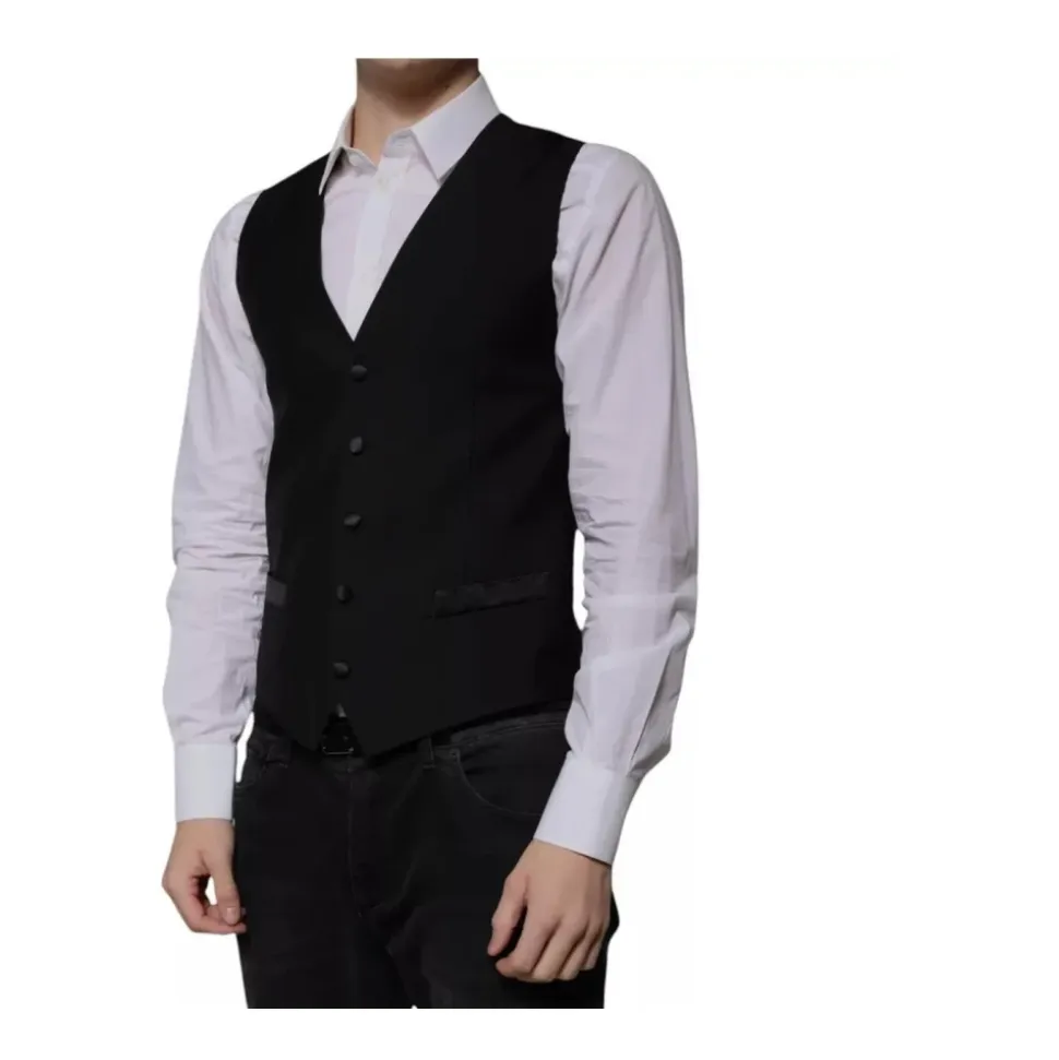 Élégant Gilet Formel Noir