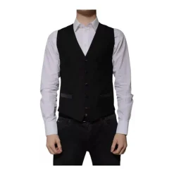 Élégant Gilet Formel Noir