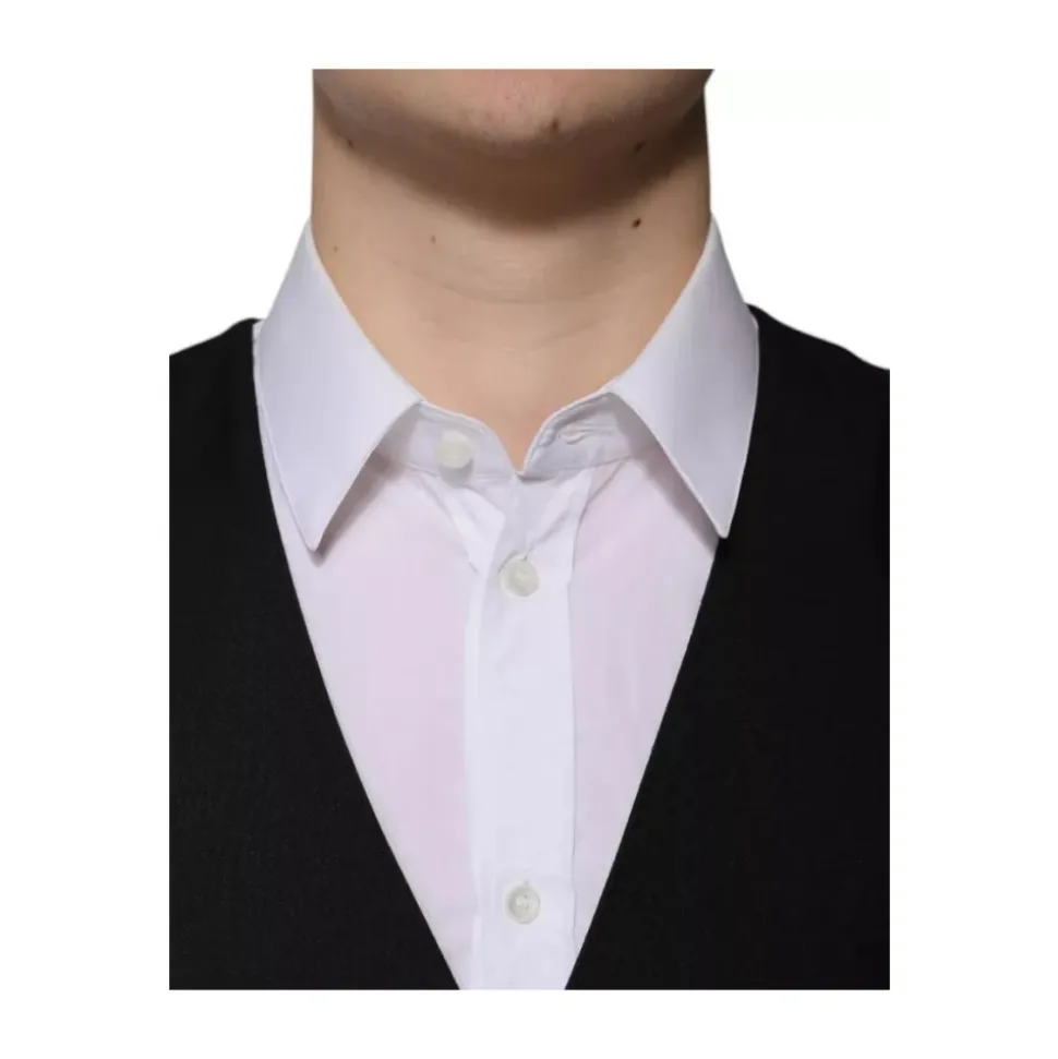 Élégant Gilet Formel Noir