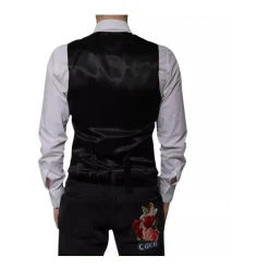 Élégant Gilet Formel Noir