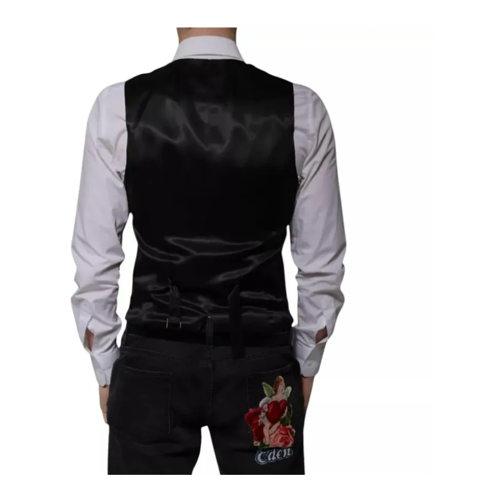 Élégant Gilet Formel Noir