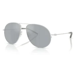 Lunettes de soleil argent mat avec flash gris