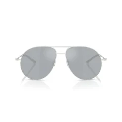 Lunettes de soleil argent mat avec flash gris