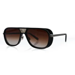 Lunettes de Soleil Or Mat avec Dégradé Marron