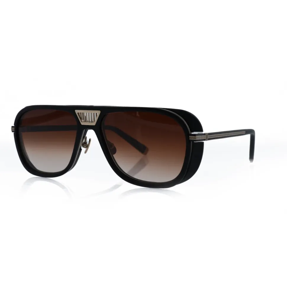 Lunettes de Soleil Or Mat avec Dégradé Marron