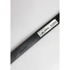 Magnifique ceinture à boucle logo en métal et cuir exotique
