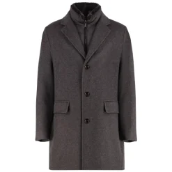 Manteau en cachemire avec col en fourrure amovible