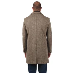 Manteau marron avec poches et fente