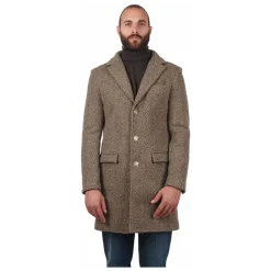 Manteau marron avec poches et fente