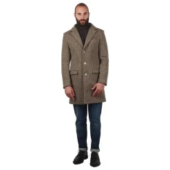 Manteau marron avec poches et fente