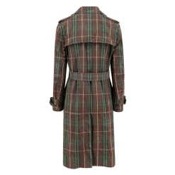 Manteau Marron à Double Boutonnage avec Ceinture