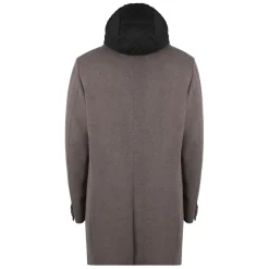 Manteau rembourré en laine avec capuche amovible
