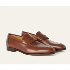 Mocassins Classiques Marron avec Double Couture