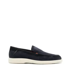 Mocassins en daim bleu