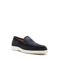 Mocassins en daim bleu