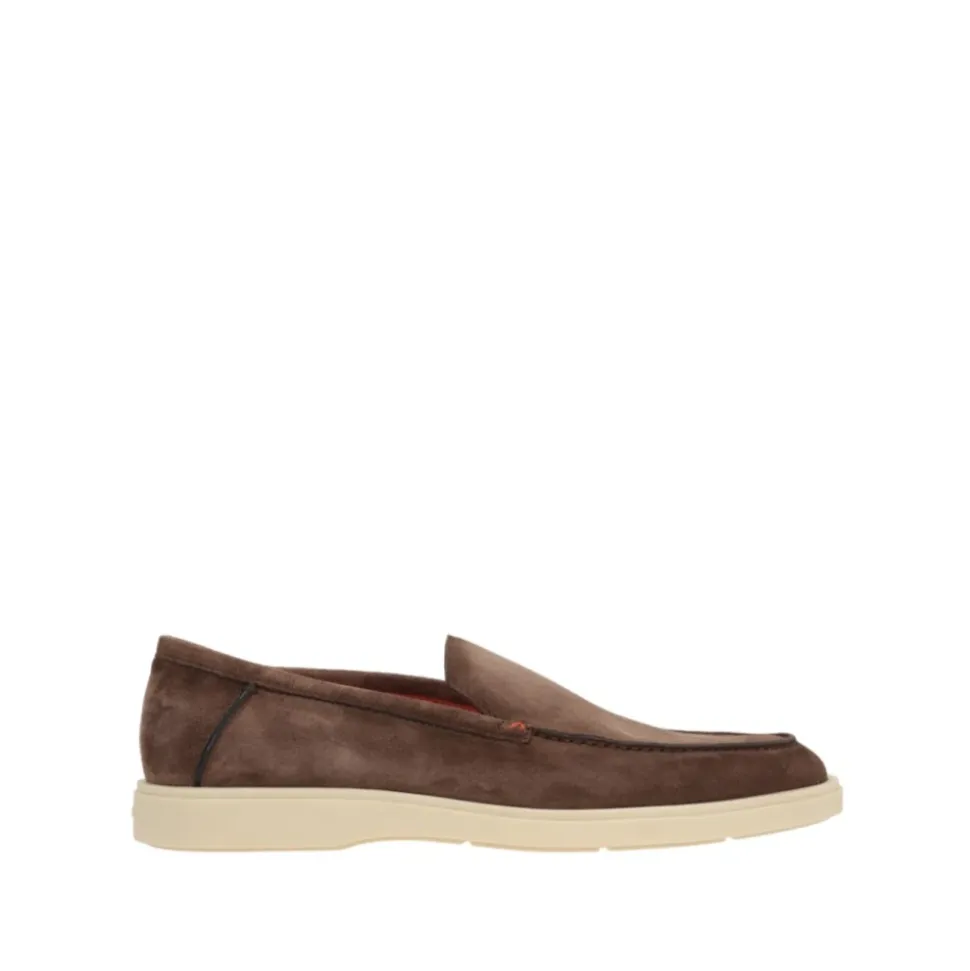 Mocassins en daim marron avec bout en amande
