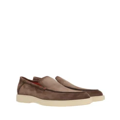Mocassins en daim marron avec bout en amande