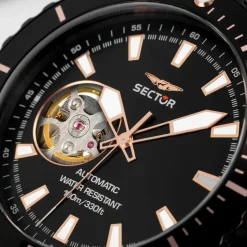 Montre Automatique Homme Acier Noir