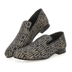 Noir Or Logo Lurex Loafers