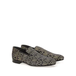 Noir Or Logo Lurex Loafers