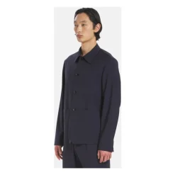 Overshirt en laine fresco avec fermeture boutonnée