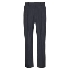 Pantalon droit en laine à rayures