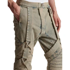 Pantalon en denim Sandy à Multiples Bretelles