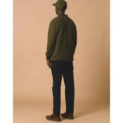 Pantalon en Velours Côtelé Bleu Marine Fuselé