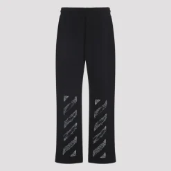 Pantalon noir en coton pour homme
